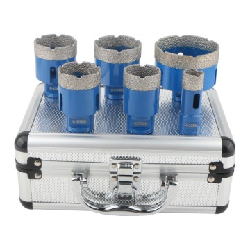 6pcs M14 Dry Vacuum Brazed Diamond Hole Saw （SET B)