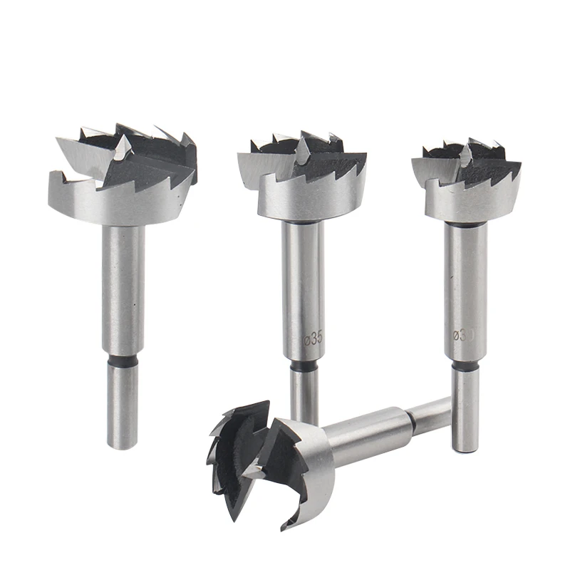 16PCS High Carbon Steel Forstner Tips Wood Working Tools Hole Saw Cutter Hinge Boring Drill Bits Round Shank