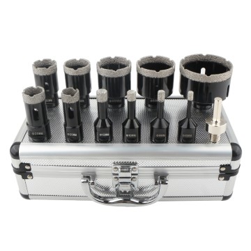 12pcs M14 Dry Vacuum Brazed Diamond Hole Saw  Long Aluminum Box (Set A)