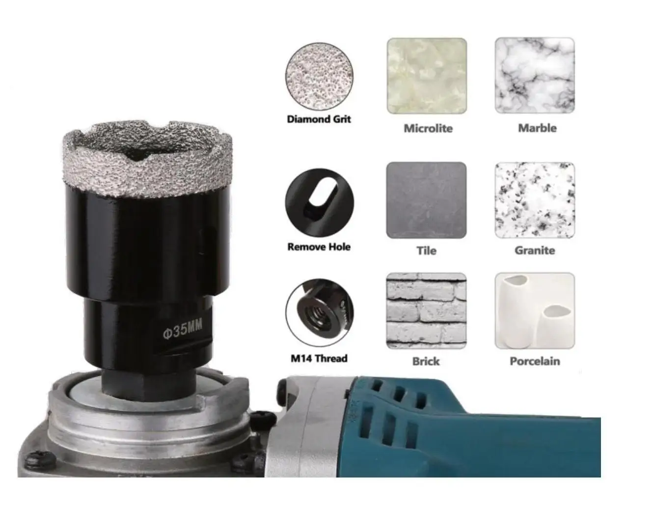 105/ 110/115/120mm Vacuum Brazed Diamond Core Bit Porcelain Tile Hole Saw Marble Drill Hole Cutter