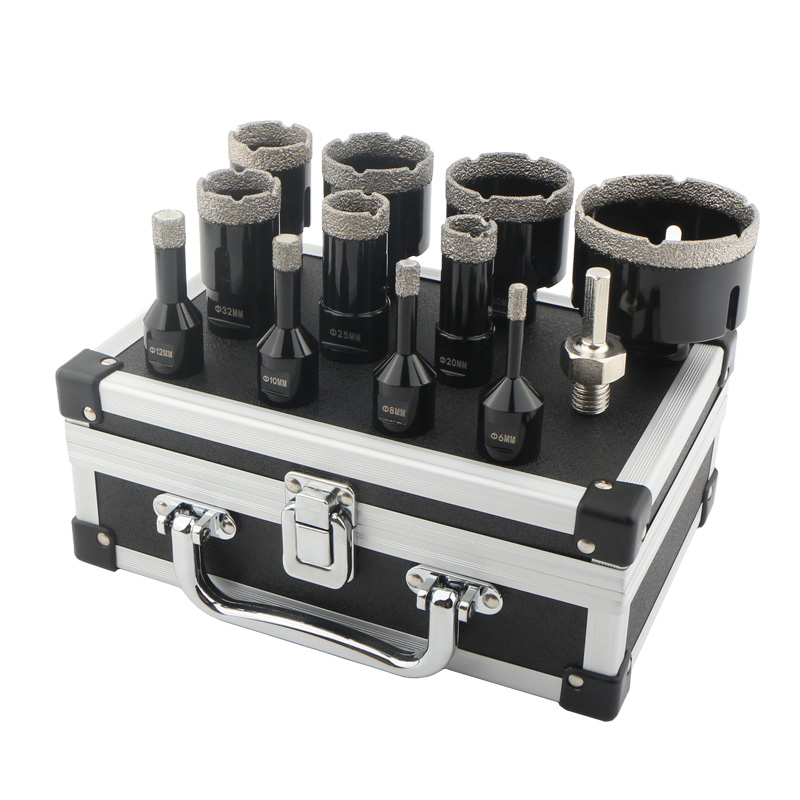 12pcs M14 Dry Vacuum Brazed Diamond Hole Saw Black Box(Set D)