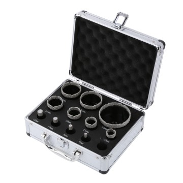 12pcs M14 Dry Vacuum Brazed Diamond Hole Saw Sided Aluminum Box (Set B)