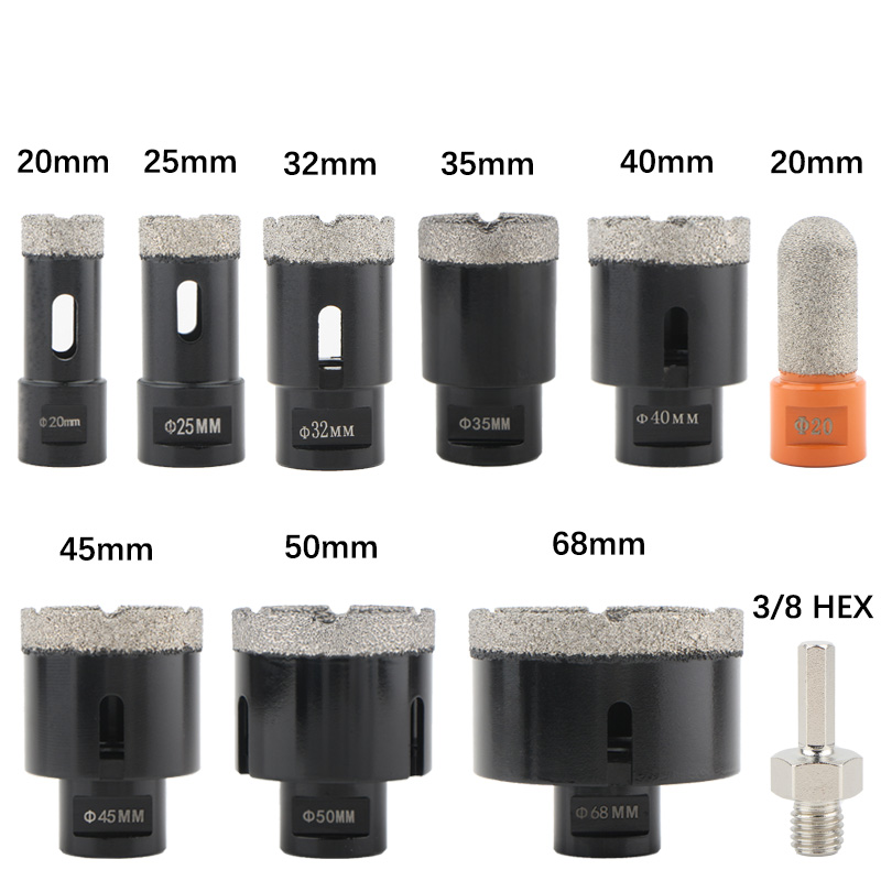 10pcs M14 Dry Vacuum Brazed Diamond Hole Saw (Set B)