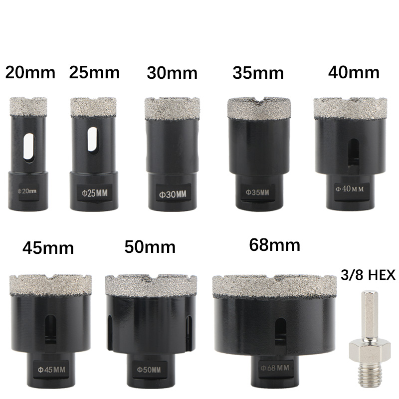 9pcs M14 Dry Vacuum Brazed Diamond Hole Saw (Set A)