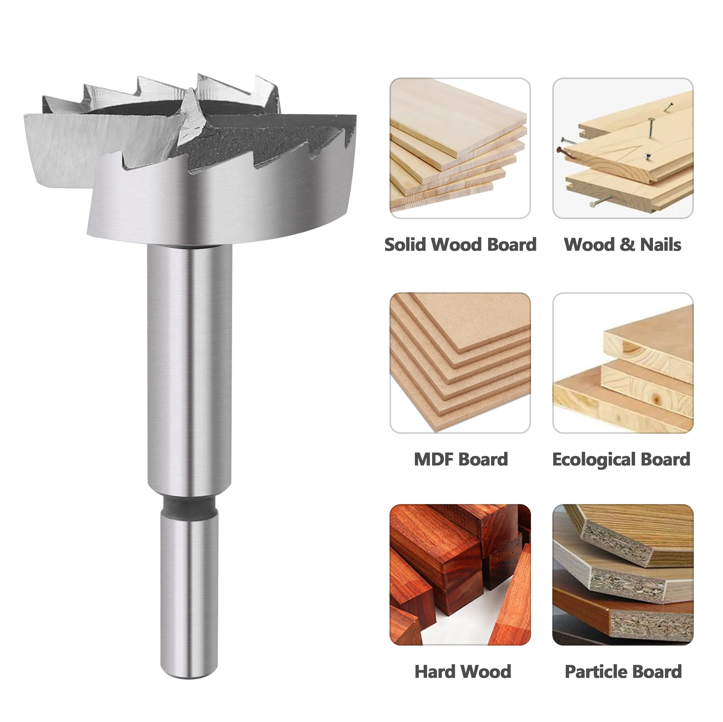 High Carbon 6mm-85mm Steel Forstner Drill Bit Woodworking Multi-Tooth Hole Saw