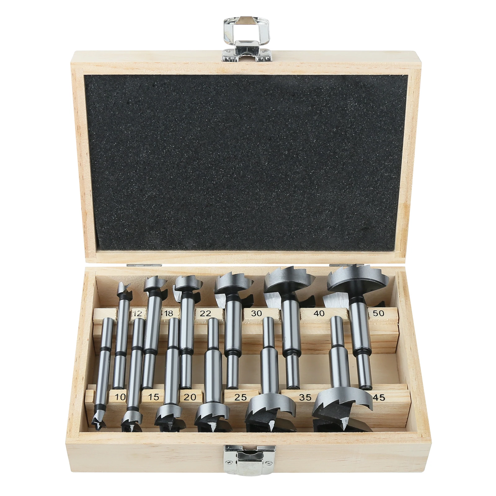 12PCS High Quality Round Shank Carbon Steel Wood Boring Forstner Drill Bits Tool for Wood Working