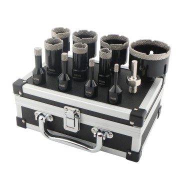 12pcs M14 Dry Vacuum Brazed Diamond Hole Saw Black Box（Set D）