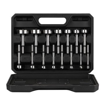 15PCS High Quality Round Shank Carbon Steel Wood Boring  Black Plastic Box