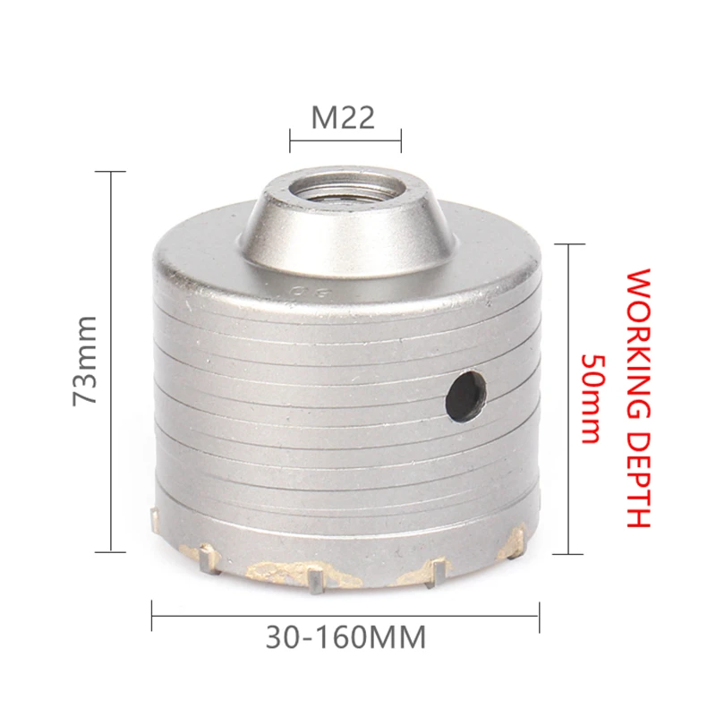 SDS PLUS 30-160mm Concrete Hole Saw Hollow Core Drill Bit